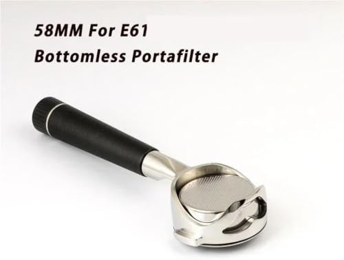 58MM Stainless Steel Espresso Coffee Filter For E61,Compatible With EXPOBAR,Compatible With Gemilai,Bottomless Hollow Portafilter Tool(58mm-E61-black) - Image 2