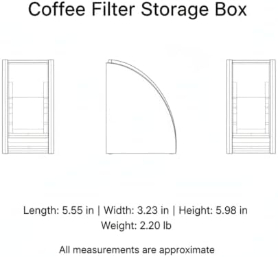 Pour Over Coffee Filter Storage Container with Bamboo Lid, Vertical PP Plastic Holder for Cone & S-Shaped Filters - Image 7
