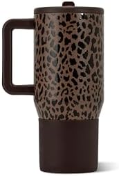 HydroJug Traveler 20oz Kids Insulated Tumbler with Handle, Brown Leopard - Image 5