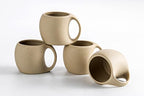 Cute Small Coffee Cups,Double Espresso Cup,4 oz,Neutral Beige,Set of 4 by SYJANHOME