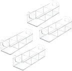 mDesign Plastic Condiment Organizer and Tea Bag Holder - 9" Long Kitchen Pantry/Countertop Storage Caddy - Divided Chip, Snack, Granola, Oatmeal Packet Holder - Lumiere Collection - 4 Pack - Clear by mDesign