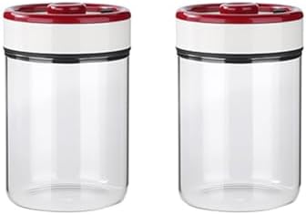 2PCS Glass Coffee Bean Jars, 32OZ Airtight Leak Proof Vacuum Coffee Canister Food Storage Container for Coffee Bean, Sugar, Tea, Nuts by Cicano