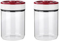 2PCS Glass Coffee Bean Jars, 32OZ Airtight Leak Proof Vacuum Coffee Canister Food Storage Container for Coffee Bean, Sugar, Tea, Nuts by Cicano