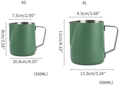 Milk Frother Cup,Coffee Jug,Stainless Steel Kitchen Milk Cup Crafts Coffee Latte Frothing Pitcher Mug Frothing Jugs Foam Art 350/600ml Steaming Mugs(350ml) - Image 7