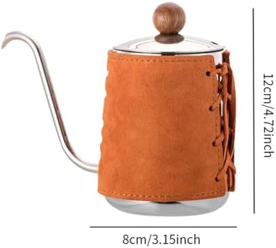 Gooseneck Coffee Kettle Pour Over Kettle Drip Pot Tea Kettle with Handleless Control and Stainless Steel Construction for and Fast Heating, Orange - Image 3