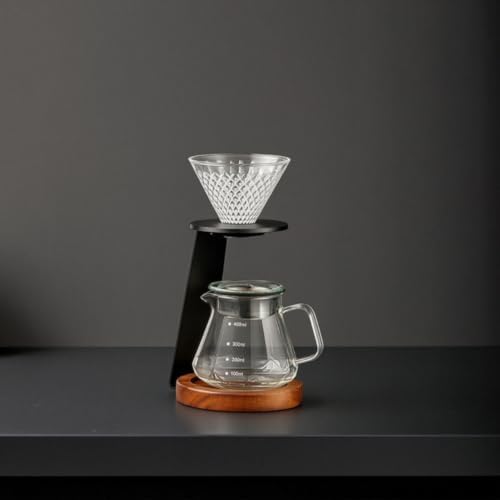 Coffee Stand Pour Over Coffee System Dripper Server Station With Glass Dripper Metal Stand Solid Wood Base Easy Clean Finish Suitable for cafe tasting station - Image 4