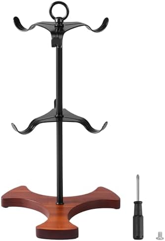 Coffee Mug Tree with 6 Hooks Wood Base Mug Holder Tree Space Saving Tea Cup Holder Rack for Home Countertop(black) - Image 4