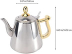 Tea Pot 1.2L Induction Cooker Plus Kettle Large Capacity Teapot Stainless Steel Teapot Tea Maker Coffee Pot Kitchen Cold Kettle Teapot for Infuser (Color : A-1.2L) - Image 2