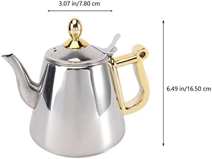 Tea Pot 1.2L Induction Cooker Plus Kettle Large Capacity Teapot Stainless Steel Teapot Tea Maker Coffee Pot Kitchen Cold Kettle Teapot for Infuser (Color : A-1.2L) - Image 2