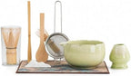 Ceramic Matcha Bowl Set with Bamboo Whisk, 8-Piece Tea Ceremony Gift by Unknown