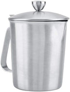 Stainless Steel Milk Frothing Pitcher with Lid and Measurement, Milk Steaming Cup for Latte and Cappuccino, Frothing Jug for Foamy Milk with Thermometer(2000ml) - Image 4