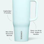 Corkcicle Cruiser Tumbler with Handle & Straw, 40 oz, Gloss Powder Blue - Image 4