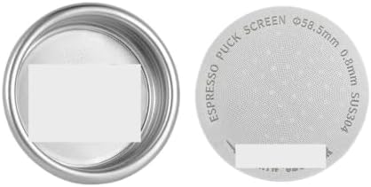 58.5mm Espresso Basket Filter Stainless Steel Double Layer Reusable Filter Cup Barista Tools Coffee Accessories(15g N Puck Screen) by Unknown