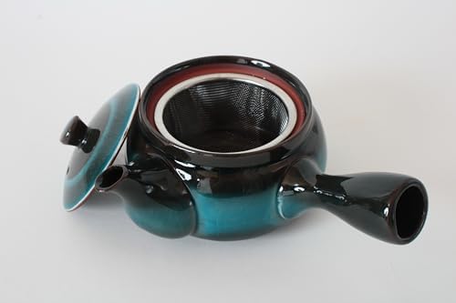 Mino ware Japanese Pottery Teapot Kyusu Aurora Ever Green with Infuser made in Japan (Japan Import) SYK005 (Ever Green) - Image 6