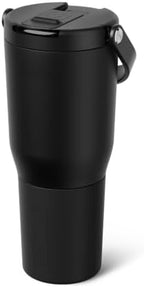 BrüMate Resa Flip 35oz Travel Tumbler with Covered Flip Down Straw | 100% Leakproof Water Bottle | Made of Insulated Stainless Steel | Cup Holder Friendly Silicone Base | 35oz (Matte Black) - Image 2