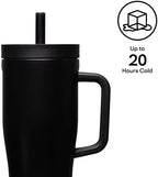 Corkcicle Cruiser Tumbler with Handle & Straw, 40 oz, Black Bows - Image 3