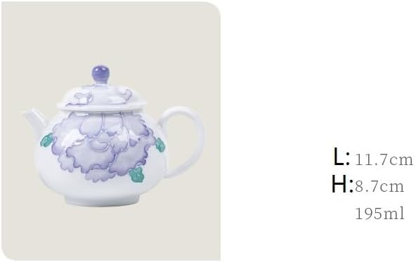 Tea Kettle Hand-Painted Purple Peony Teapot Ceramic Teapot Kung Fu Tea Set Teacup Ceramic Tea Infuser - Image 2
