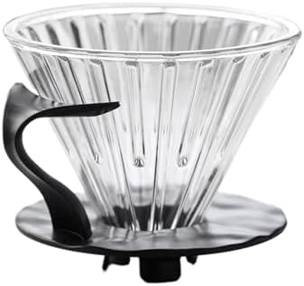 Coffee Filter Cup, Wide Grooves For Filter Fit,V-Shape Heat-Resistant Glass Coffee Dripper(CK5201) - Image 2