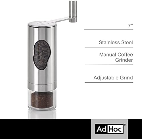AdHoc Mrs. Bean Stainless Steel Coffee Grinder, Stainless Steel - Image 2