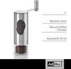 AdHoc Mrs. Bean Stainless Steel Coffee Grinder, Stainless Steel - Image 2