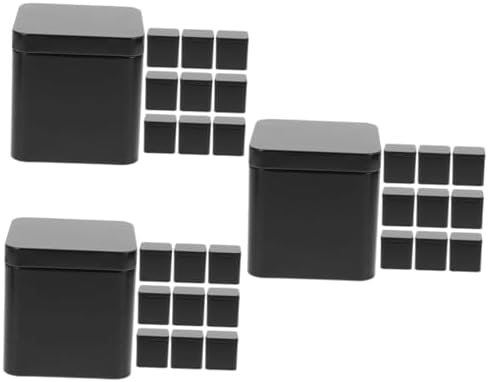 Healifty 3sets Rectangular Tinplate Box for Tea Small Candy Box Tinplate Storage Container 10pcs*3 by Healifty