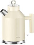 ASCOT Electric Kettle, 1.5L Stainless Steel Interior, 1500W, Cream by ASCOT
