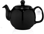 SAKI Large Porcelain Teapot, 48 Ounce Tea Pot with Infuser, Loose Leaf and Blooming Tea Pot - Black by SAKI