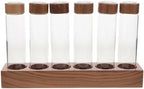 Glass Coffee Bean Cellars with Wooden Stand Airtight Valve Display Rack by Toddmomy
