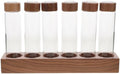 Coffee Bean Display Rack with Six Glass Storage Tubes and Wooden Stand by DECHOUS