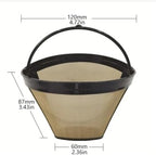 Genérico 1/3/5pcs Cone Shape Coffee Filter Mesh Basket Stainless Steel Refillable Tea Water Separator Reusable Filters(1pcs) - Image 5