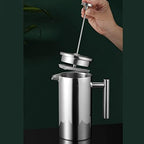 Stainless Steel French Press Coffee Maker with Double Layer Insulation and Triple Filter for Home and Outdoor Camping 1 Unit (350ml) - Image 5