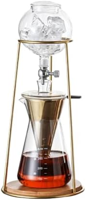Cold Brew Coffee Maker Stainless Steel and Borosilicate Glass 400ML Slow Drop Technology with Adjustable Flow Rate 2-4 Cups of Iced Coffee Preparation by Unknown