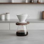 Coffee Drip Stand Wooden Dripper Holder Pour Over Base Rack With Walnut Wood Grain And Artisanal Inlay Decorative Line Suitable for home office break room coffee bar - Image 2