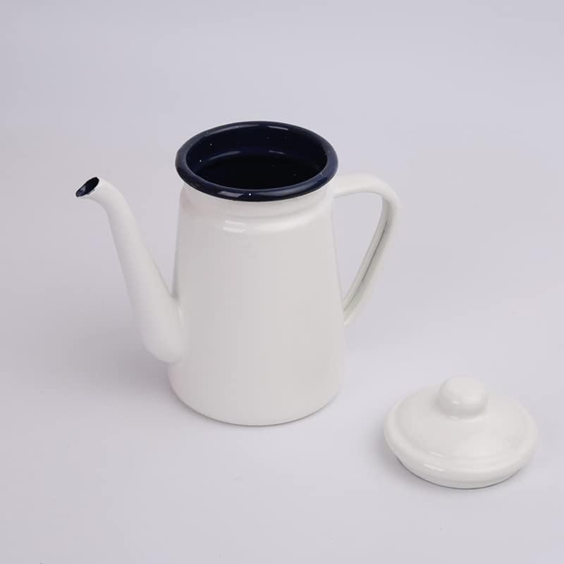 Coffee Press Fashion Pot Enamel Oil Pot Hand Tea Kettle Pour Over Coffee Milk Jug Pot Tea Maker Pots (A) - Image 2