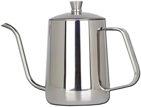 Coffee Kettle Long Narrow Spout Stainless Steel Gooseneck Kettle Hand Drip Tea Pot with Lid for Coffee Maker Home Travel Outdoor by STOBOK