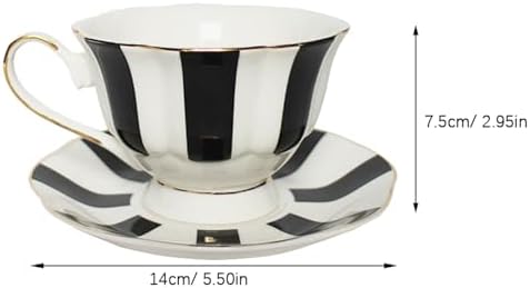 UPKOCH Polka Dot Cup and Saucer Set Ceramic Coffee Cup with Matching Dish European Style Mug for Latte Cappuccino Tea Milk 5.51 X 5.51 X 2.95 in - Image 2