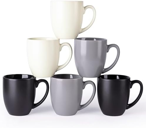 AmorArc 16 oz Coffee Mugs Set of 6, Large Ceramic Coffee Cups Set by AmorArc