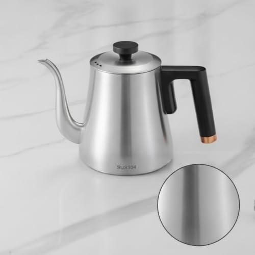 Heat Resistant Pour over Kettle Induction cooktop Compatible Design, Gooseneck Kettle, Long Curved Spout, Cookware, for Kitchen, White - Image 7
