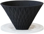 Kofil 13904300 Flow Flow Corrugated Ceramic Coffee Filter, Dripper with Dedicated Base, Black, Made in Japan by Unknown