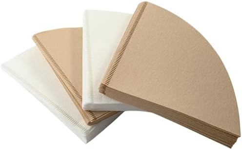 500 Pcs Conical Wood Pulp Filter Paper – Hand-Brewed Coffee Drip Sheets for Household Cafes(Brown) by Unknown