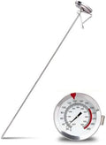 19.6" Long Stem Deep Fry Thermometer with Pot Clip, Mechanical Oil Temperature Gauge, 2.08" Dial Meat, Instant Read, 50-554℉ Range, for Deep Fry, Turkey, Grill by THYXGS