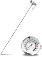 19.6" Long Stem Deep Fry Thermometer with Pot Clip, Mechanical Oil Temperature Gauge, 2.08" Dial Meat, Instant Read, 50-554℉ Range, for Deep Fry, Turkey, Grill by THYXGS