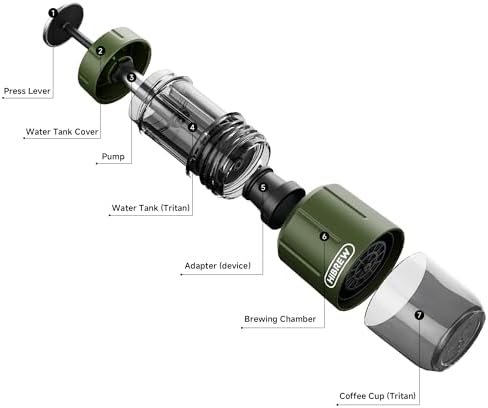 HIBREW H4D 2-in-1 Portable Hand-Pump Coffee Machine Built-in Cup - Image 3