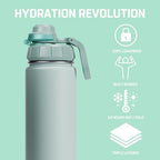 Vesmoon Vessence 24 Oz Stainless Steel Tea Infuser Bottle for Loose Leaf Tea, Water, Herbs, Fruits - Triple Layered Insulated, Leak Proof Bottle with Lid and Clip Handle - 24 Hours Hot/Cold - Image 2