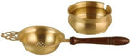 Brass Tea Strainer with Fine Mesh Loose Leaf Filter and Wooden Handle - Image 2