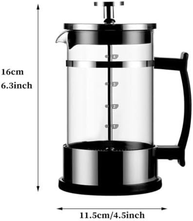 French Press Coffee Maker With 3 Filters System, Stainless Steel French Coffee Press Thick Heat Resistant Glass Pot, Multifunction Brewed Coffee Pot For Camping(350ml) - Image 6
