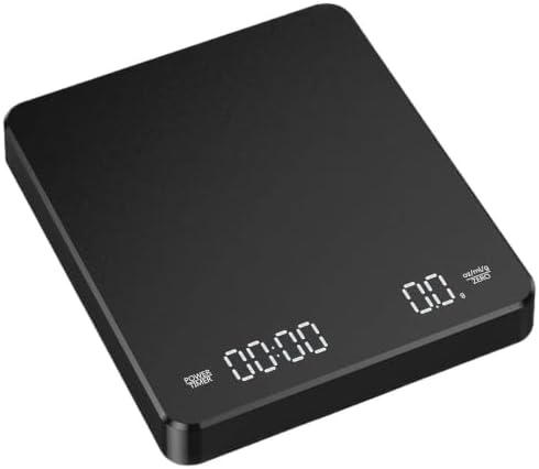 Coffee Scale 3kg/0.1g Digital Scale with Timer, Matte Black Kitchen Scale by LMRXOFE