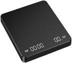 Coffee Scale 3kg/0.1g Digital Scale with Timer, Matte Black Kitchen Scale by LMRXOFE