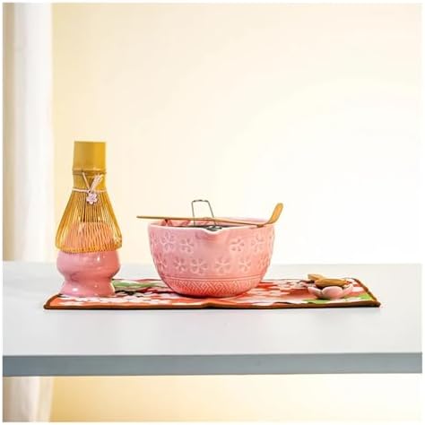 4 Pcs Matcha Set Kit With Spouted Bowl Bamboo Whisk Chasen(Matcha color 4 pcs) - Image 4