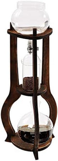 Iced Coffee Cold Brew Drip Tower, 600Ml Glass Cold Brew Coffee Makers 6-8 Cups Cold Extracted Coffee 2drops/S Brewing 3 to 5 Hours with Removable Shelf and Adjustable Drip Speed Valve (Brown) by Unknown